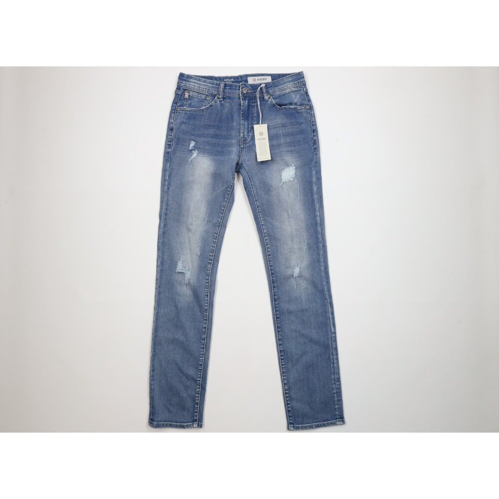 New Adriano Goldschmied Girls 16 The Stryker Slim Straight Leg Denim Jeans Blue